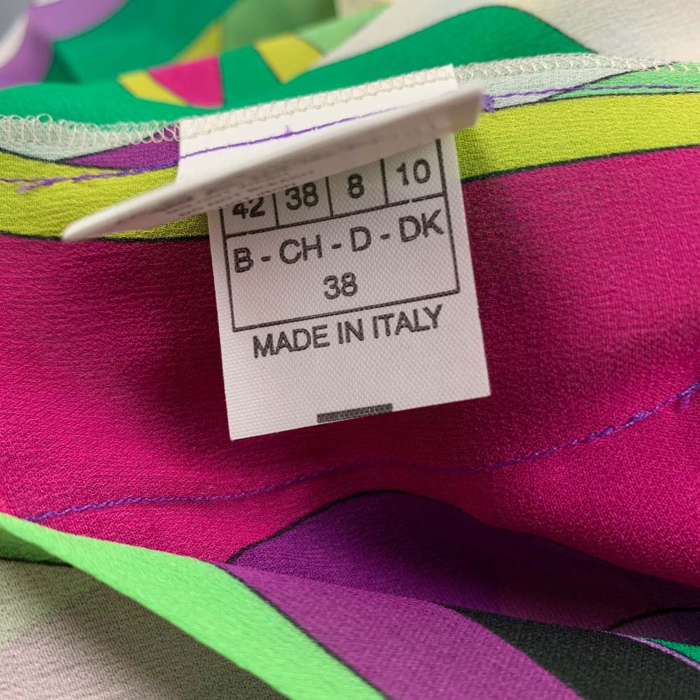 EMILIO PUCCI Multi-Color Silk Pleated Mini Skirt - Picture 4 of 5